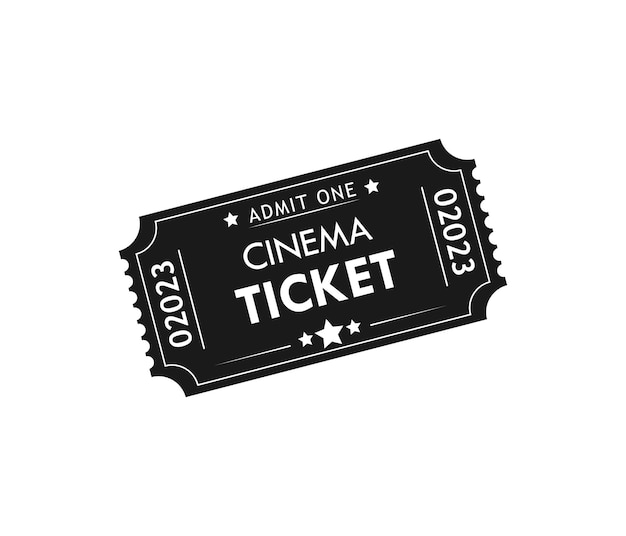 Cinema or Movie ticket in flat style Admit one coupon entrance vector icon