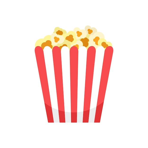 Cinema popcorn box icon Flat illustration of cinema popcorn box vector icon for web isolated on white