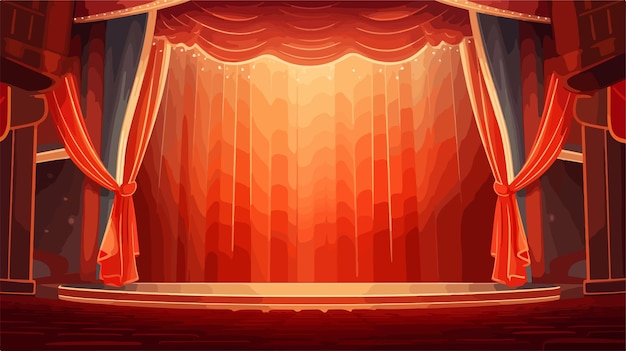 Cinema Screen Lights and Curtain Illustration