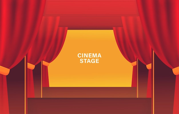 cinema show stage background with some beautiful curtains