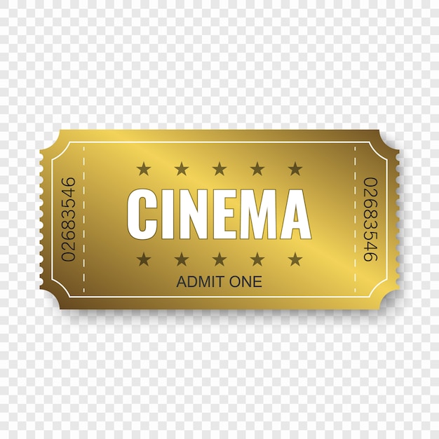 Cinema ticket isolated on transparent 