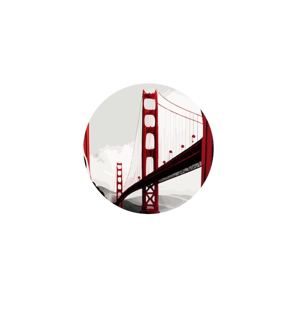 cinematic angle red bridge logo,isolated