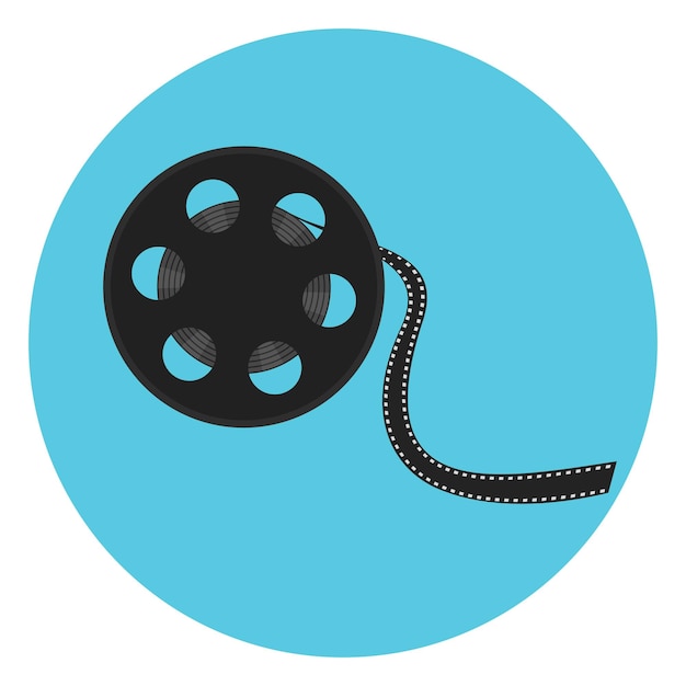 Cinematography video bobbin with cinema tape Film reel icon