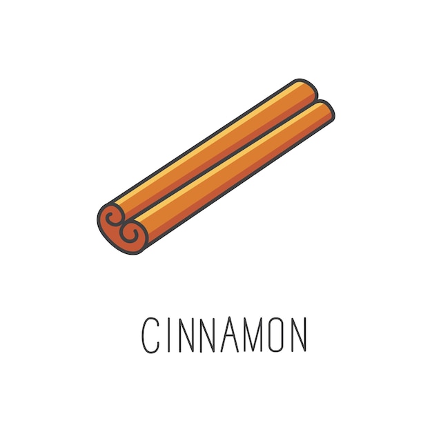 Cinnamon line vector illustration cooking isolated icon