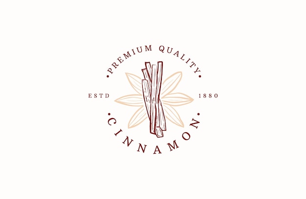 Cinnamon logo icon design template flat vector