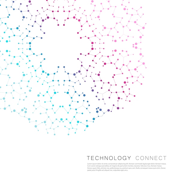 Circle abstract connect with connecting dots and lines background