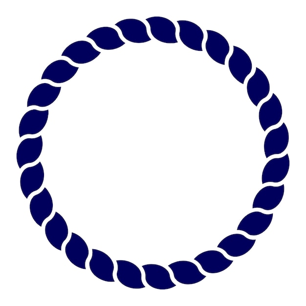 Circle blue navy rope vector line art isolated