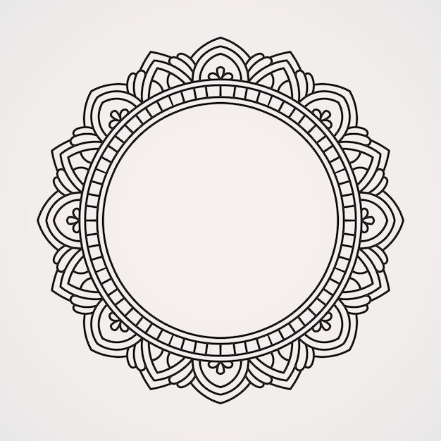 Vector circle border mandala flower ornamental