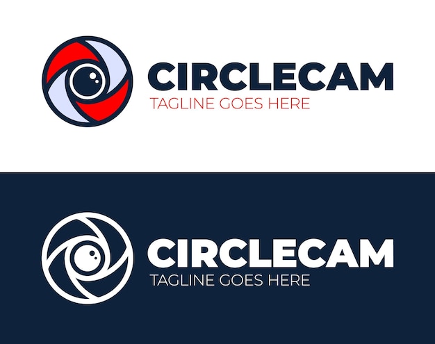 Circle Camera Eye   Logo Design Template. Cctv, video monitoring abstract business logo idea.