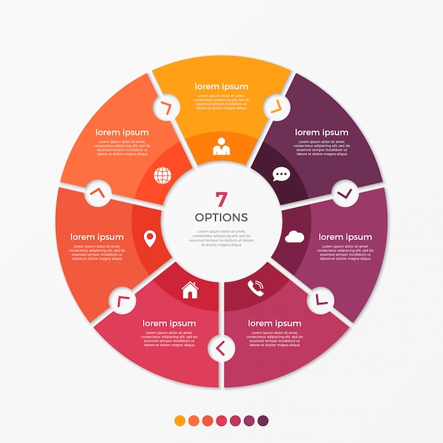 Circle chart infographic template with  options