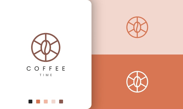 Circle coffee logo in modern and simple shape