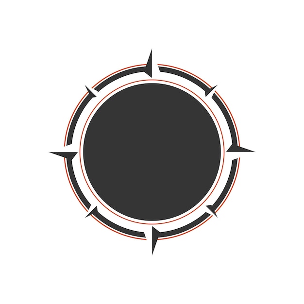 A circle compass symbol