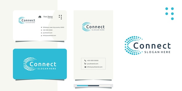 Circle of Connected Dots logo design as Network and business card