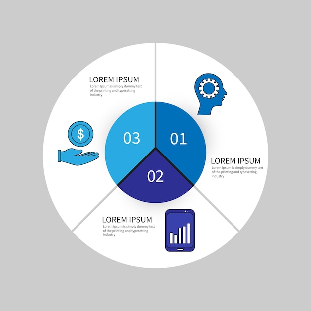 Circle diagram vector infographic presentation template chart 3 options