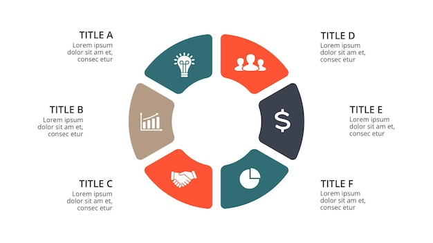 Circle diagram Vector Infographic Presentation template Chart options steps