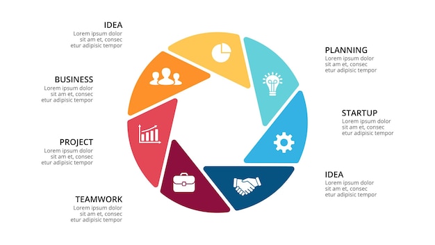 Circle diagram Vector Infographic Presentation template Chart options steps