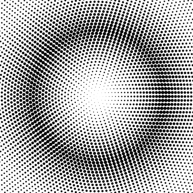 Circle dotted vector background. Black and white halftone effect