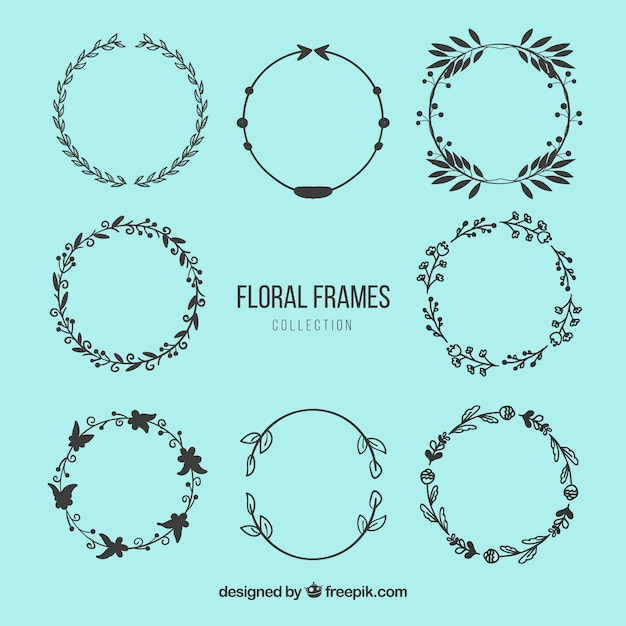 Circle floral frames