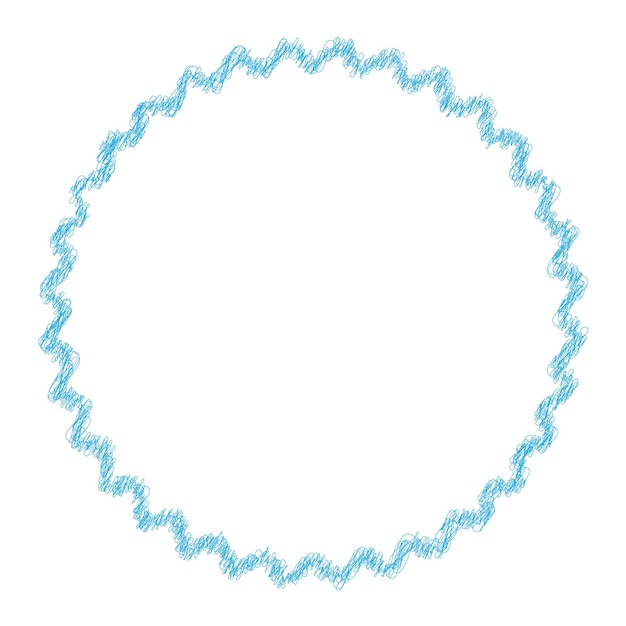 Circle frame design with blue wave