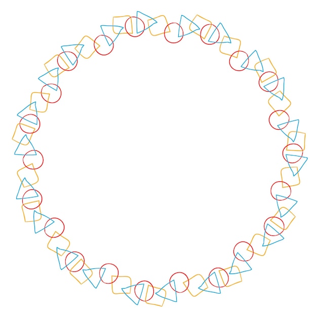 Circle frame design with overlapping shapes