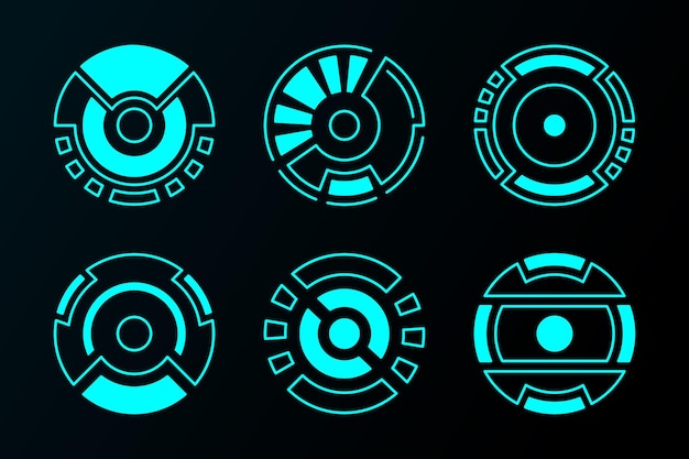 Circle frame outline futuristic interface technology hud vector design