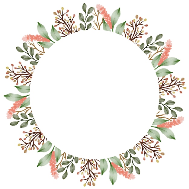 circle frame with brown floral border