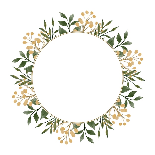 circle frame with yellow wildflower border