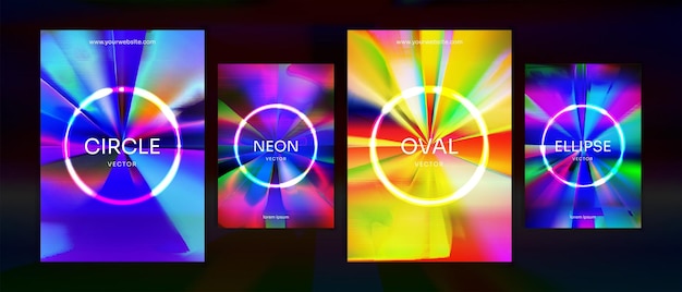 Circle futuristic 80s cover design retro spark vibrant abstract neon cyberpunk collection vector background for flyers banners posters invitations gift cards brochures