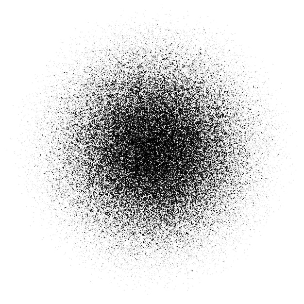 Vector circle grain texture radial faded noise gradient. round grunge shape speckles and particles texture