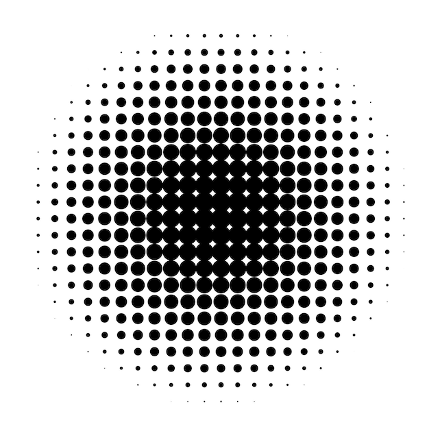 Circle in Halftone Halftone Dot Pattern Vector Illustration