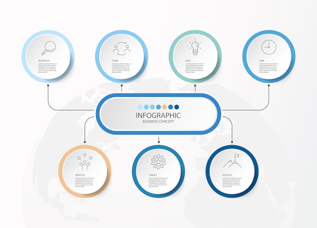 Circle infographic  with thin line icons