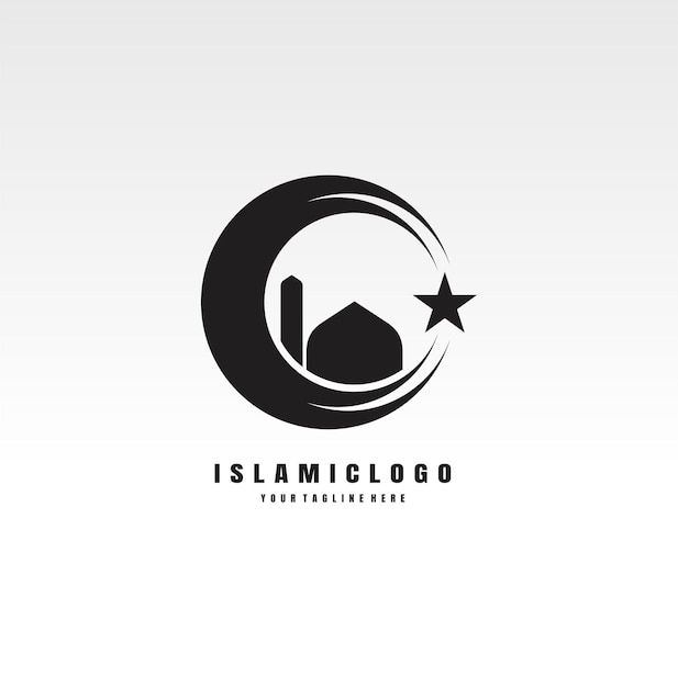 Circle islamic logo vector icon illustration