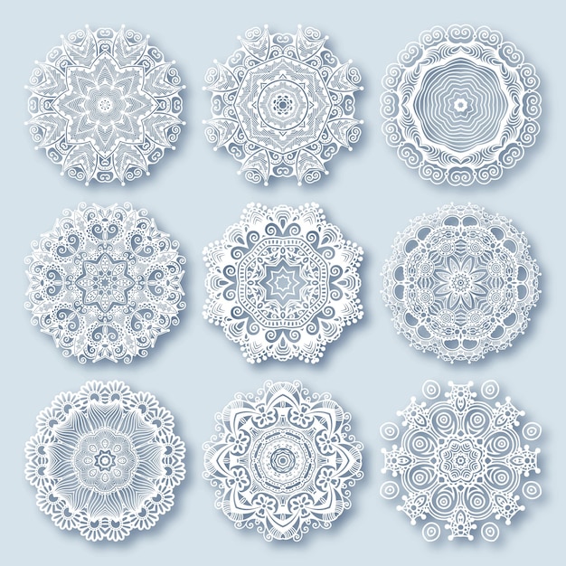 Circle lace ornament round ornamental geometric doily pattern