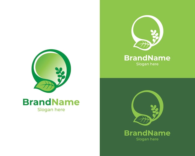 Circle leaf logo design