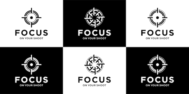 Circle line of focus, shoot icon logo collection