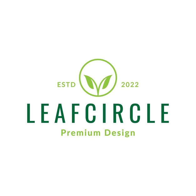 Circle line with plant leaf growth logo design vector graphic symbol icon illustration creative idea