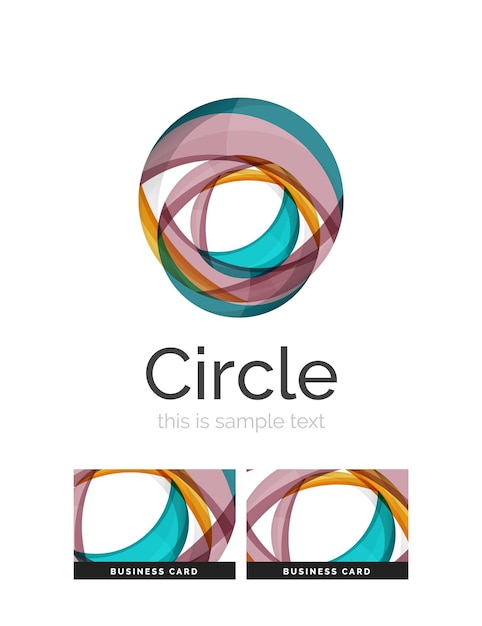 Circle logo Transparent overlapping swirl shapes Modern clean business icon