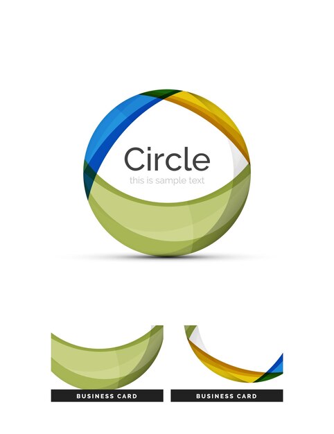 Circle logo Transparent overlapping swirl shapes Modern clean business icon