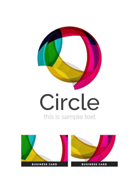 Circle logo Transparent overlapping swirl shapes Modern clean business icon