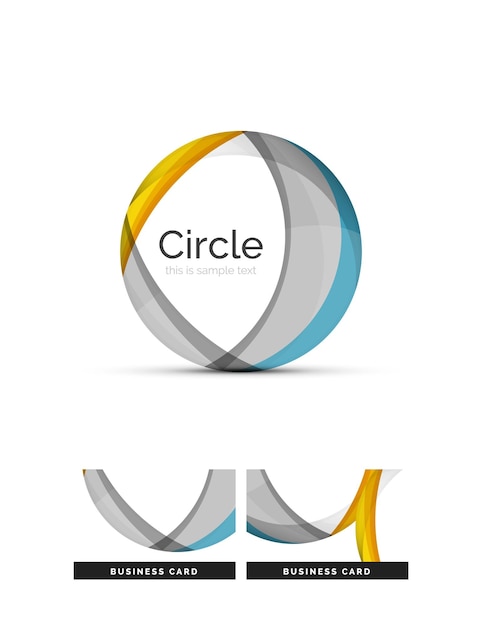 Circle logo Transparent overlapping swirl shapes Modern clean business icon