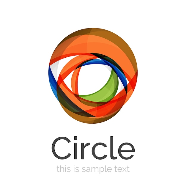 Circle logo Transparent overlapping swirl shapes Modern clean business icon