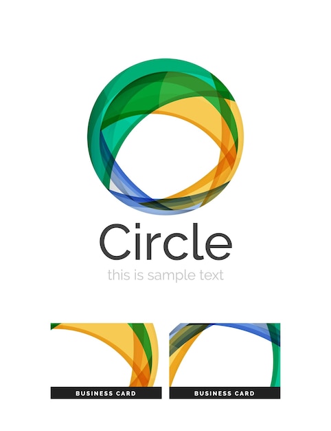 Circle logo Transparent overlapping swirl shapes Modern clean business icon