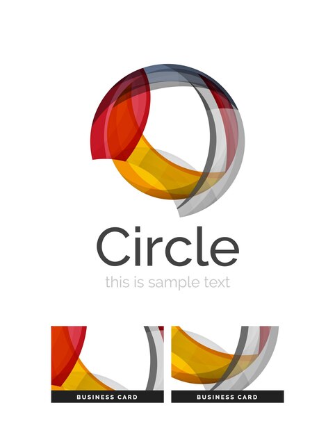 Circle logo Transparent overlapping swirl shapes Modern clean business icon