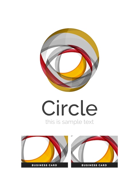 Circle logo Transparent overlapping swirl shapes Modern clean business icon