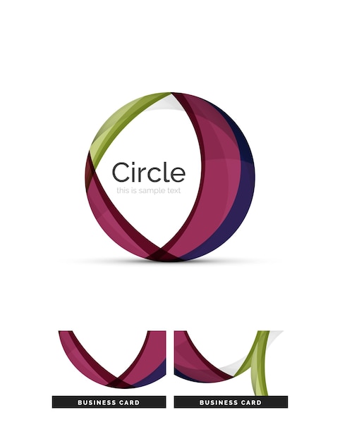 Circle logo Transparent overlapping swirl shapes Modern clean business icon