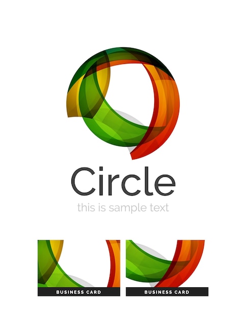 Circle logo Transparent overlapping swirl shapes Modern clean business icon