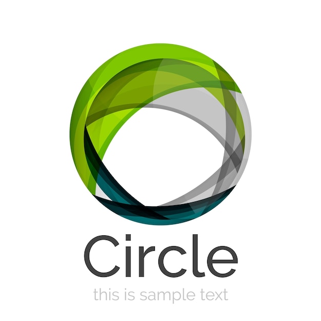 Circle logo Transparent overlapping swirl shapes Modern clean business icon