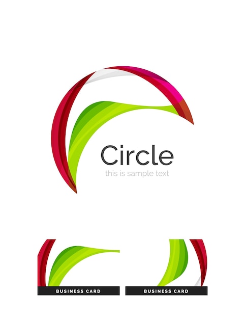 Circle logo Transparent overlapping swirl shapes Modern clean business icon