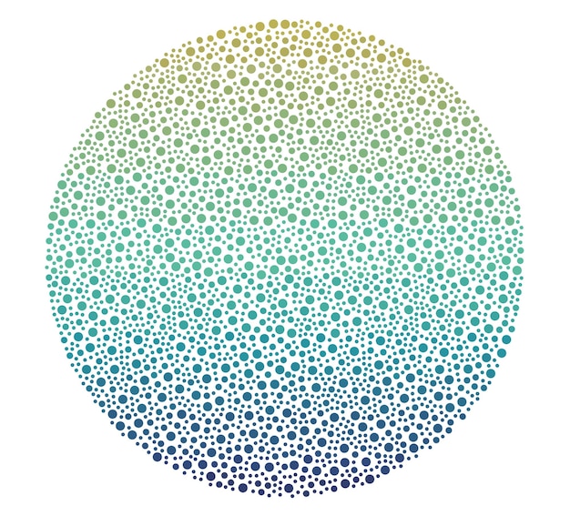 A circle made up of points Printable template neutral stylish background Colorful circle