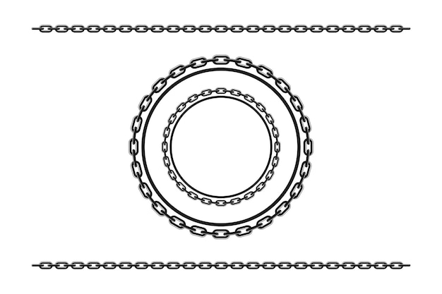 Circle Metal Chains Bracelet Border Frame vector logo